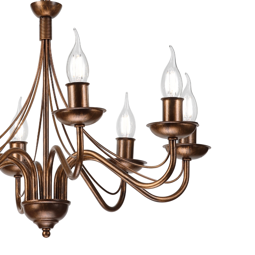 Lustre à chaîne ANTON 8xE14/60W/230V bronze