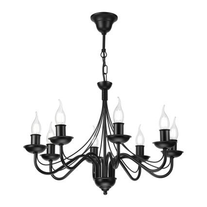 Lustre à chaîne ANTON 8xE14/60W/230V noir