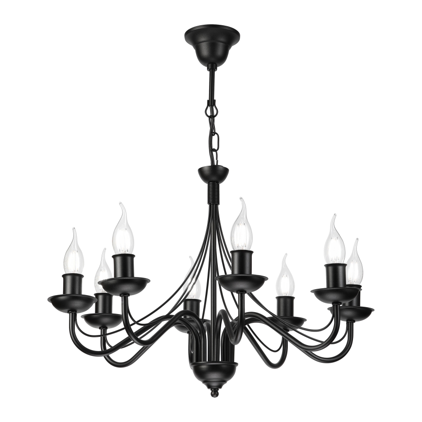 Lustre à chaîne ANTON 8xE14/60W/230V noir