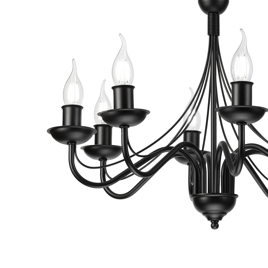 Lustre à chaîne ANTON 8xE14/60W/230V noir