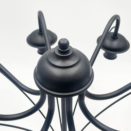 Lustre à chaîne ANTON 8xE14/60W/230V noir