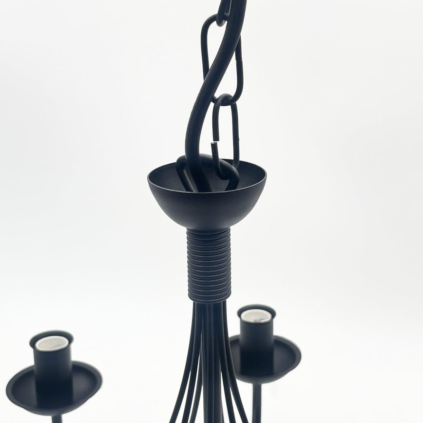 Lustre à chaîne ANTON 8xE14/60W/230V noir