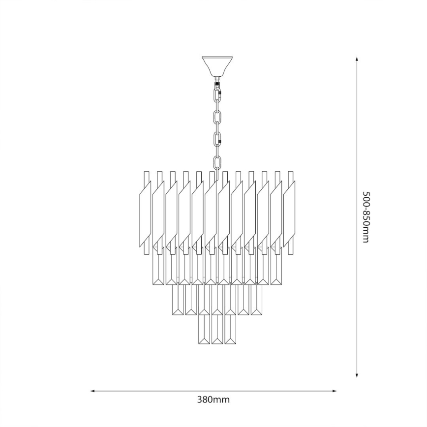 Lustre à chaîne CRISTAL 5xE14/10W/230V Ø 38 cm noir/chrome mat