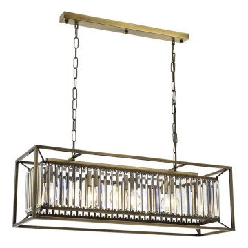 Lustre à chaîne CRYSTALLINE 4xE27/6W/230V, finition bronze