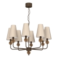 Lustre à chaîne GRENADA 8xE14/15W/230V beige