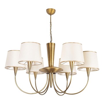 Lustre à chaîne PARDO 6xE27/40W/230V doré/crème