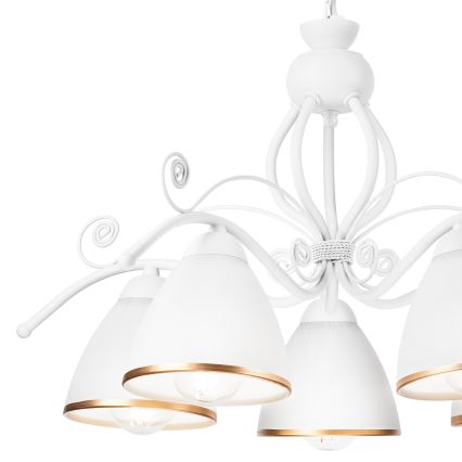 Lustre à chaîne RETRO II 5xE27/60W/230V blanc