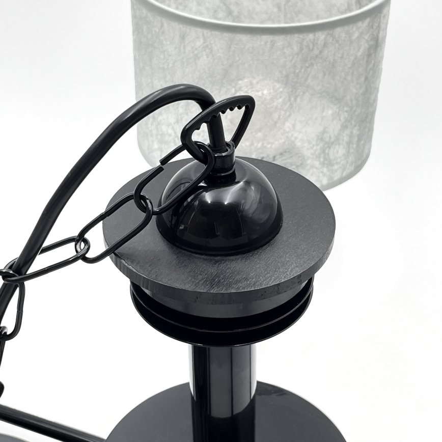 Lustre à chaîne ROSA 5xE27/60W/230V noir/gris