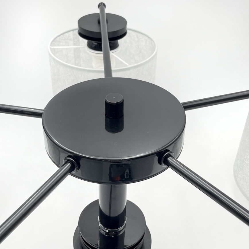 Lustre à chaîne ROSA 5xE27/60W/230V noir/gris