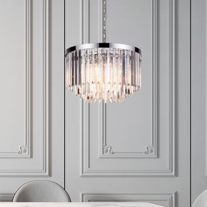 Lustre à chaîne VETRO 5xE14/60W/230V chrome brillant
