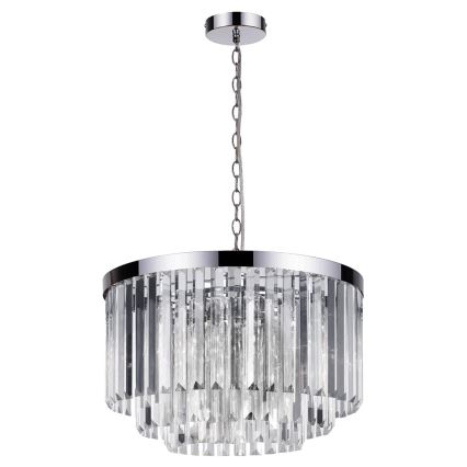 Lustre à chaîne VETRO 5xE14/60W/230V chrome brillant
