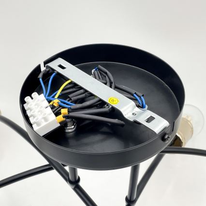 Lustre à montage en saillie ANYA 6xE27/15W/230V noir/doré