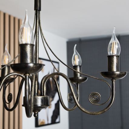 Lustre avec chaîne DONATO 5xE14/40W/230V