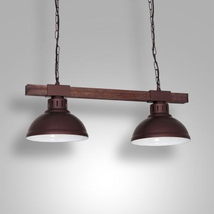 Lustre avec chaîne HAKON 2xE27/60W/230V foncé