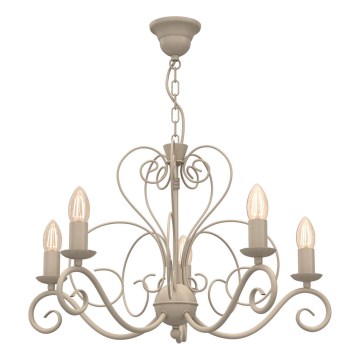 Lustre avec chaîne MAURO 5xE14/15W/230V beige