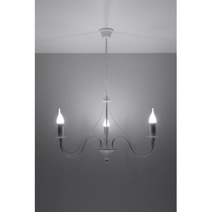 Lustre avec chaîne MINERWA 3 3xE14/40W/230V blanc