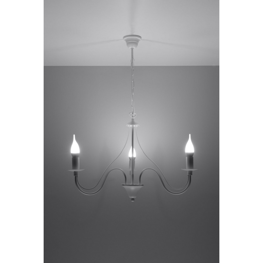 Lustre avec chaîne MINERWA 3 3xE14/40W/230V blanc