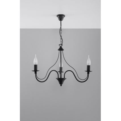 Lustre avec chaîne MINERWA 3 3xE14/40W/230V noir