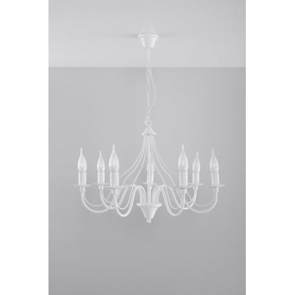 Lustre avec chaîne MINERWA 7 7xE14/40W/230V blanc