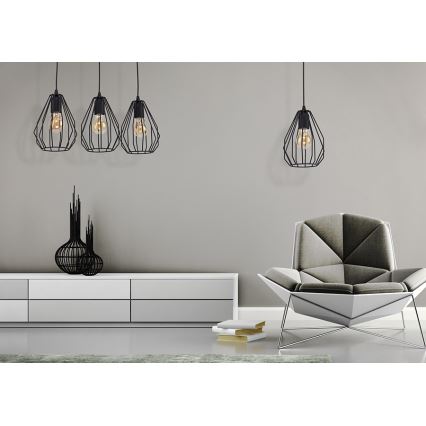 Lustre avec fil BRYLANT BLACK 3xE27/60W/230V