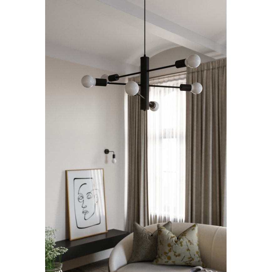 Lustre avec fil DUOMO 3D 3xE27/60W/230V noir
