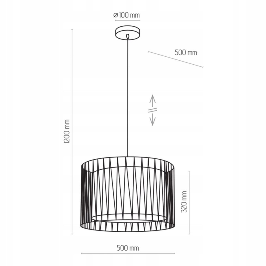 Lustre avec fil HARMONY BLACK 3xE27/60W/230V