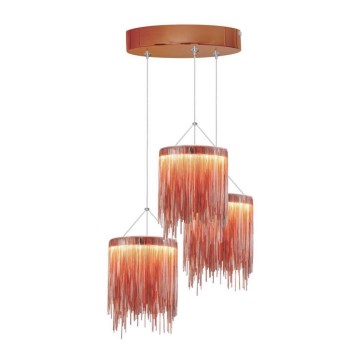 Lustre avec fil LED CASCATA COPPER 3xLED/54W/230V