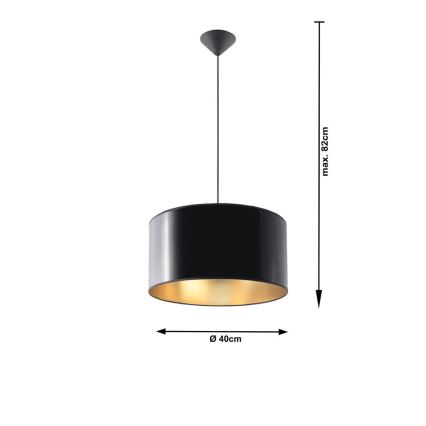 Lustre avec fil LUXOR 40 1xE27/60W/230V or/noir