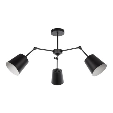 Lustre avec tige 3xE27/60W/230V noir