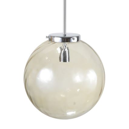 Lustre avec tige Boule 1xE27/60W/230V Chrome 30cm