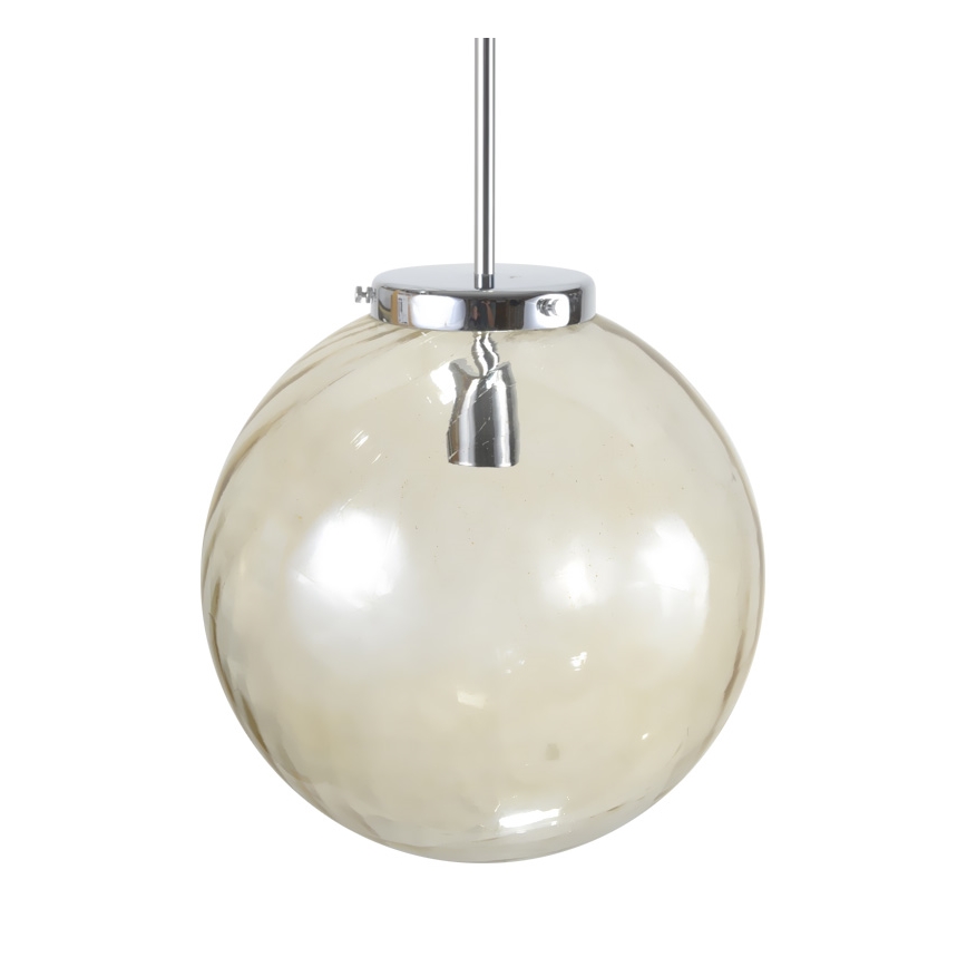 Lustre avec tige Boule 1xE27/60W/230V Chrome 30cm