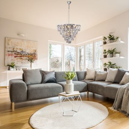 Lustre cristal avec chaîne CHELSEA 6xE14/40W/230V