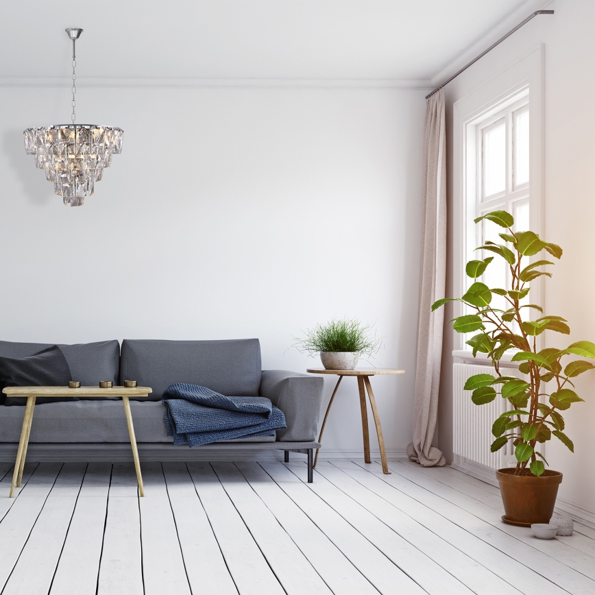 Lustre cristal avec chaîne CHELSEA 6xE14/40W/230V