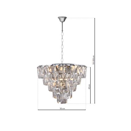 Lustre cristal avec chaîne CHELSEA 6xE14/40W/230V