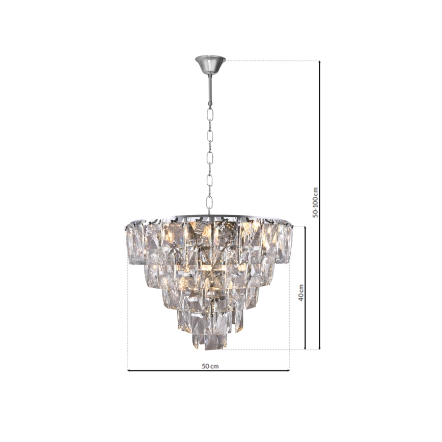 Lustre cristal avec chaîne CHELSEA 6xE14/40W/230V