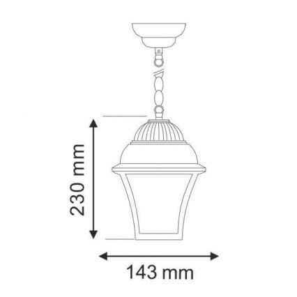 Lustre d'extérieur PARIS 2 1xE27-LED/60W 230V