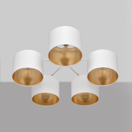 Lustre en applique ALBA 5xE27/15W/230V blanc/doré