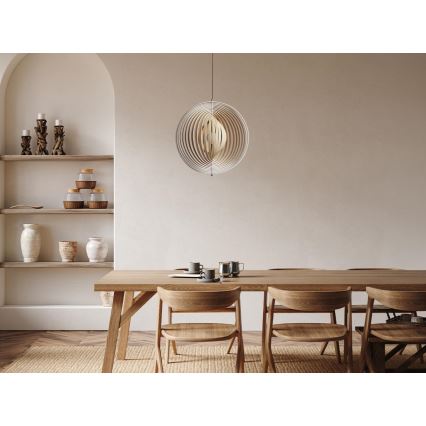 Lustre en bois sur câble 1xE27/60W/230V Ø 50 cm massif/placage/hévéa