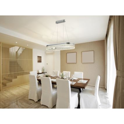 Lustre LED dimmable en cristal sur câble THALIA LED/50W/230V 3000-6000K + télécommande