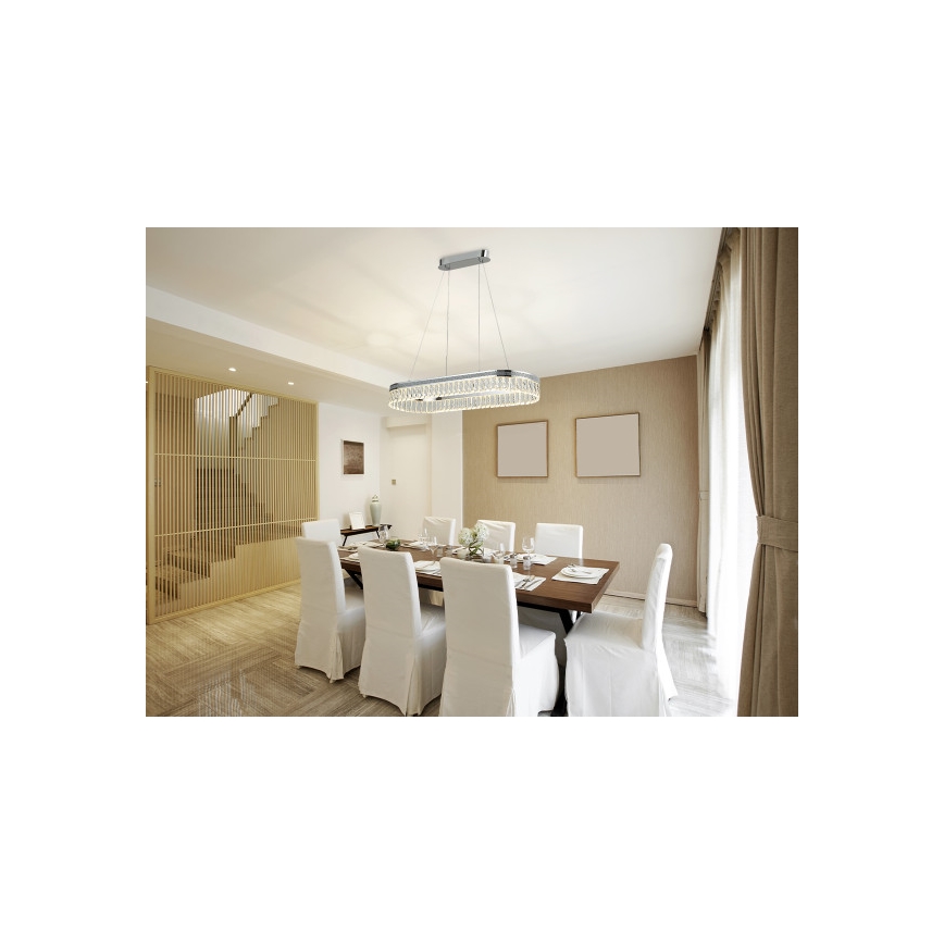 Lustre LED dimmable en cristal sur câble THALIA LED/50W/230V 3000-6000K + télécommande