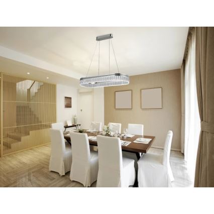 Lustre LED dimmable en cristal sur câble THALIA LED/50W/230V 3000-6000K + télécommande