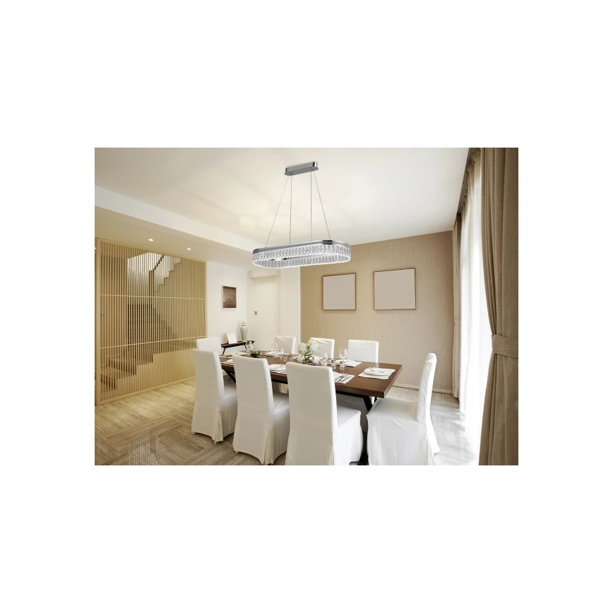 Lustre LED dimmable en cristal sur câble THALIA LED/50W/230V 3000-6000K + télécommande