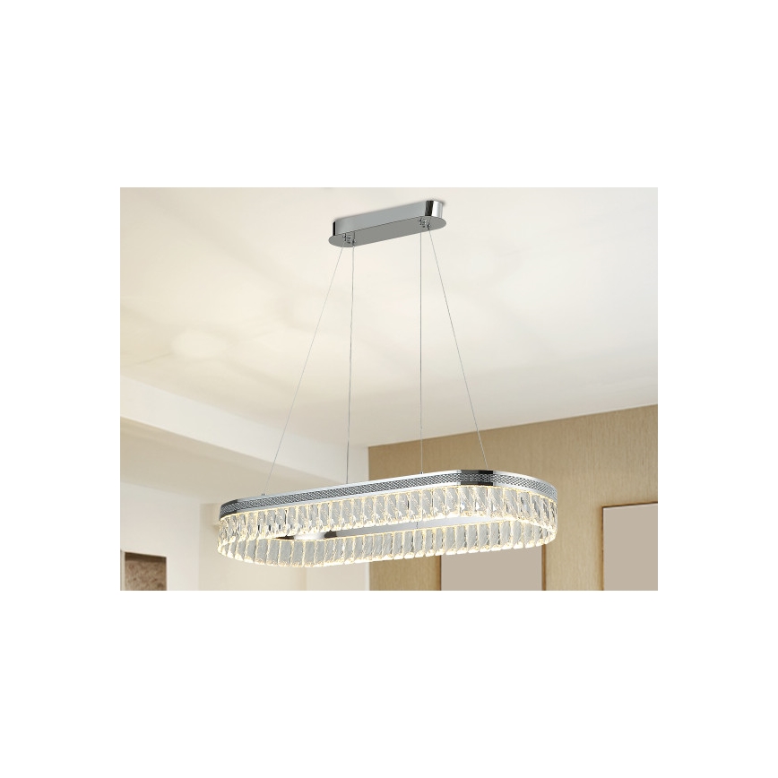Lustre LED dimmable en cristal sur câble THALIA LED/50W/230V 3000-6000K + télécommande