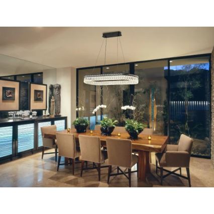 Lustre LED en cristal dimmable sur câble THALIA LED/50W/230V 3000-6000K + télécommande