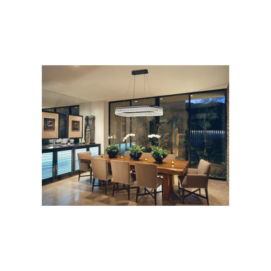 Lustre LED en cristal dimmable sur câble THALIA LED/50W/230V 3000-6000K + télécommande