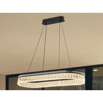 Lustre LED en cristal dimmable sur câble THALIA LED/50W/230V 3000-6000K + télécommande