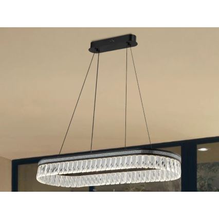 Lustre LED en cristal dimmable sur câble THALIA LED/50W/230V 3000-6000K + télécommande