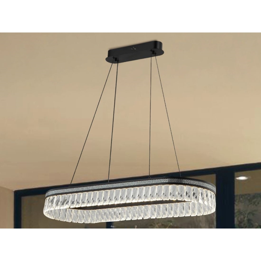 Lustre LED en cristal dimmable sur câble THALIA LED/50W/230V 3000-6000K + télécommande