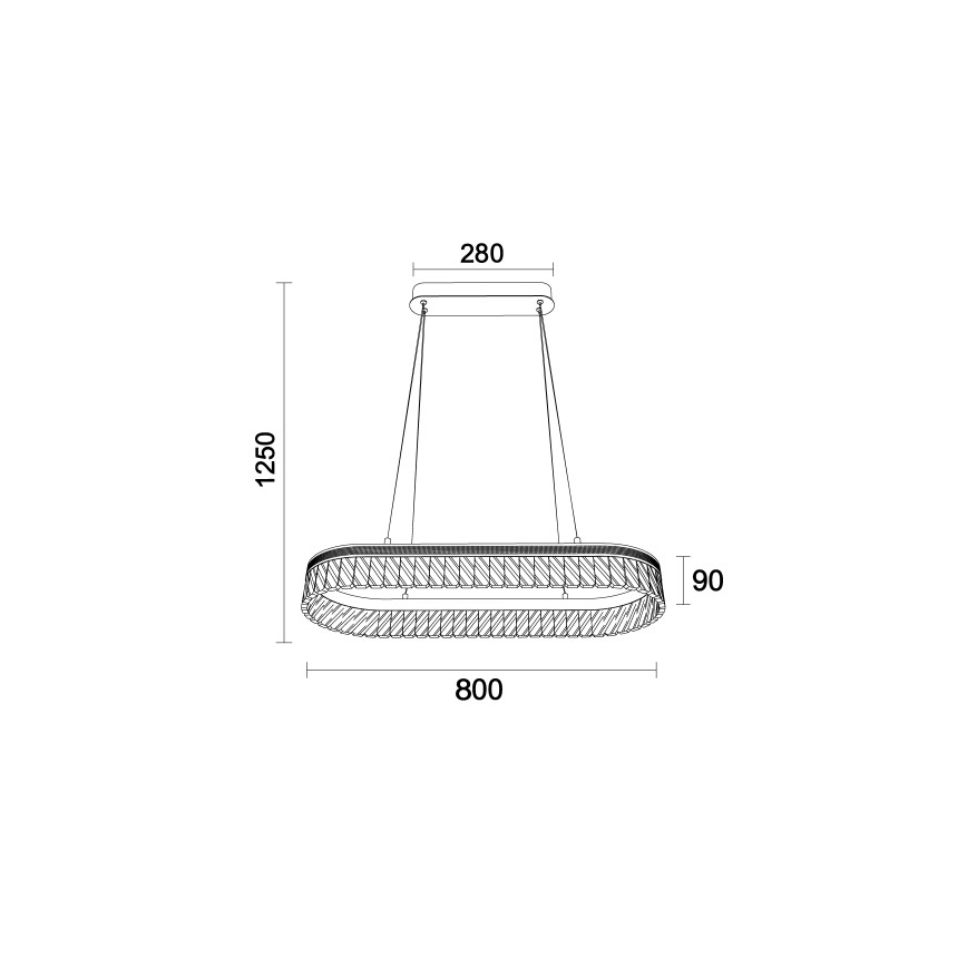 Lustre LED en cristal dimmable sur câble THALIA LED/50W/230V 3000-6000K + télécommande