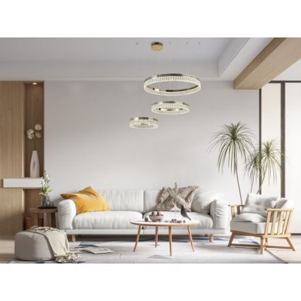 Lustre en cristal LED dimmable sur câble THALIA LED/120W/230V 3000-6000K + télécommande
